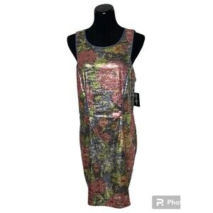 Jessica Simpson Dress Womens‎ 16 Multicolor Sleeveless Sequin Floral